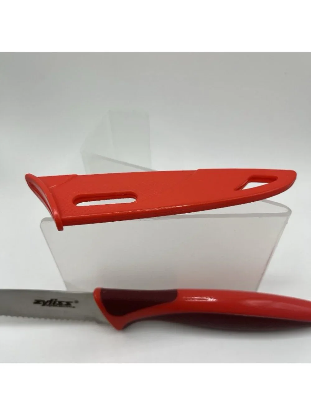 ZYLISS Serrated Paring Knife 4 Inch 10 cm Stainless Steel Blade Red With Sheath